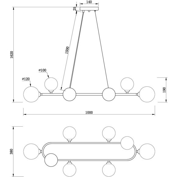 Подвесной светильник Freya FR5222PL-08B Подвесной светильник Freya FR5222PL-08B