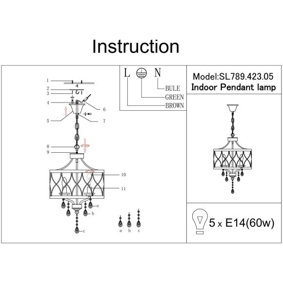 SL789.423.05 Люстра подвесная ST-Luce Темный кофе, Золото/Темный кофе, Золото, Прозрачный E14 5*60W GRASSО SL789.423.05 Люстра подвесная ST-Luce Темный кофе, Золото/Темный кофе, Золото, Прозрачный E14 5*60W GRASSО