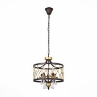 SL789.423.05 Люстра подвесная ST-Luce Темный кофе, Золото/Темный кофе, Золото, Прозрачный E14 5*60W GRASSО