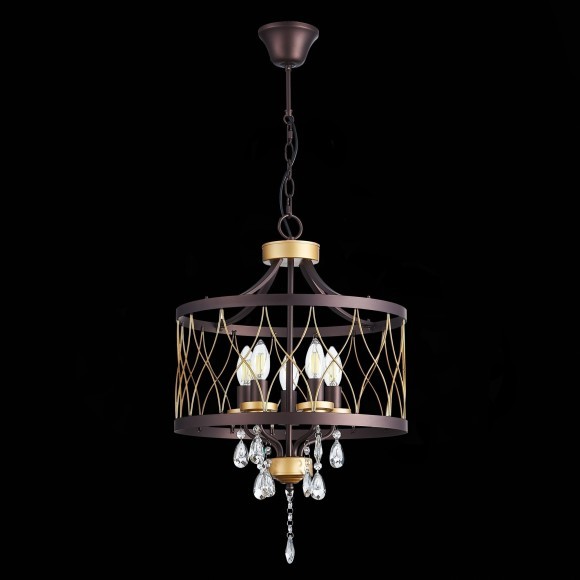 SL789.423.05 Люстра подвесная ST-Luce Темный кофе, Золото/Темный кофе, Золото, Прозрачный E14 5*60W GRASSО SL789.423.05 Люстра подвесная ST-Luce Темный кофе, Золото/Темный кофе, Золото, Прозрачный E14 5*60W GRASSО