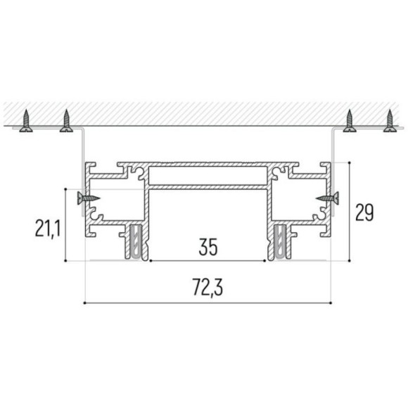 Интрудер 2м (профиль) для встраивания однофазного шинопровода в демпферный натяжной потолок SLOTT INTRUDER (KRAAB SYSTEMS) 135191 Интрудер 2м (профиль) для встраивания однофазного шинопровода в демпферный натяжной потолок SLOTT INTRUDER (KRAAB SYSTEMS) 135191