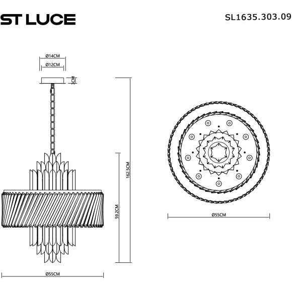 SL1635.303.09 Люстра подвесная ST-Luce Латунь/Прозрачный E14 9*40W NARI SL1635.303.09 Люстра подвесная ST-Luce Латунь/Прозрачный E14 9*40W NARI