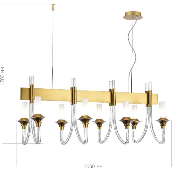 SL1241.213.08 Люстра подвесная ST-Luce Золотистый/Белый E14 8*40W VETRANO