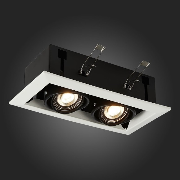 ST250.548.02 Св-к встр. Черный GU10 2*50W L245xW126xH70 220V Без ламп Встраиваемые светильники ST250.548.02 Св-к встр. Черный GU10 2*50W L245xW126xH70 220V Без ламп Встраиваемые светильники