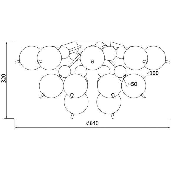 Люстра потолочная Maytoni MOD133CL-04CH Bolla под лампы 4xE27 60W