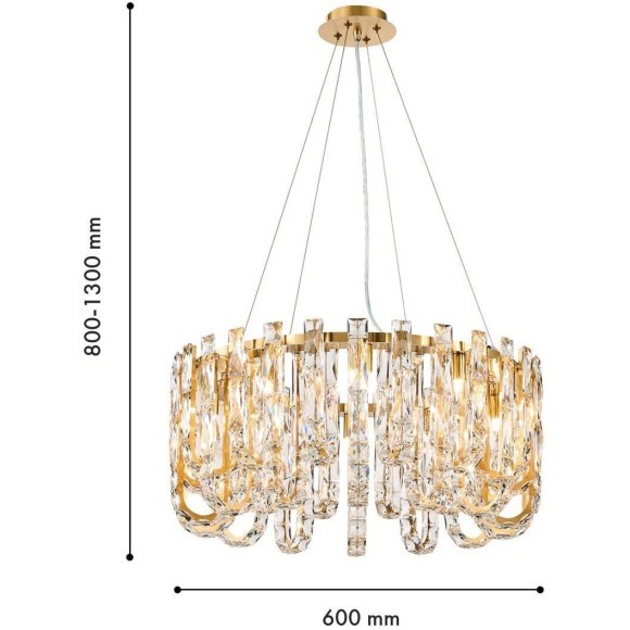 4721-14P, подвесная люстра, D600xH800/1300, 14xG9x40W, excluded