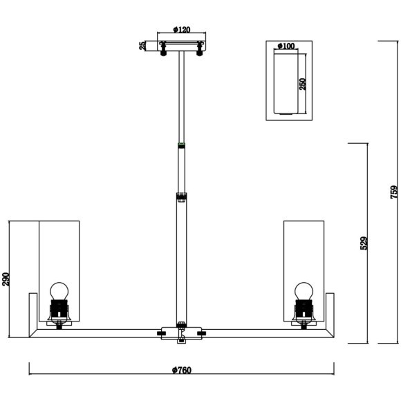 Подвесной светильник Maytoni MOD089PL-08BS