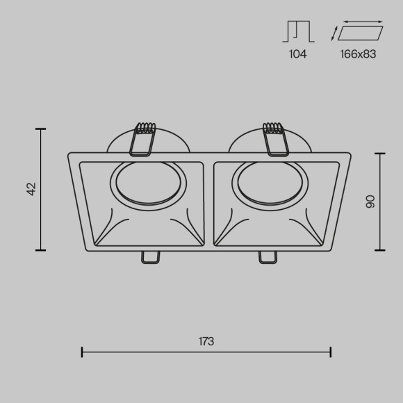 Встраиваемый светильник Technical DL029-2-02W