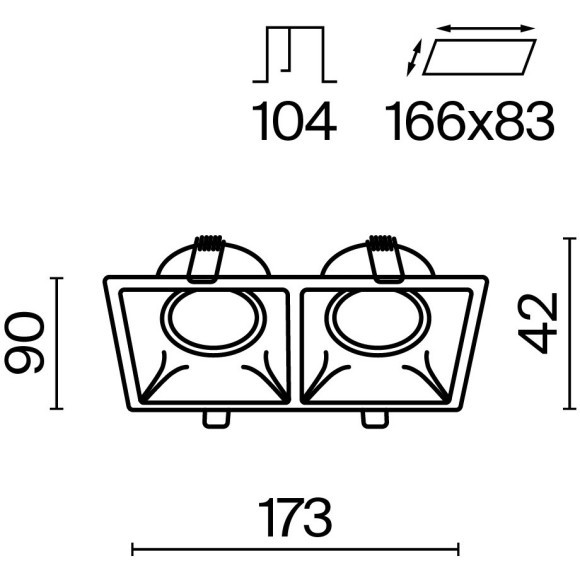 Встраиваемый светильник Technical DL029-2-02W