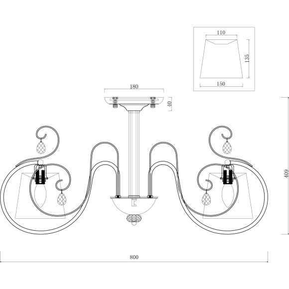 Люстра потолочная Freya FR2020-PL-06-BZ Simone под лампы 6xE14 40W Люстра потолочная Freya FR2020-PL-06-BZ Simone под лампы 6xE14 40W