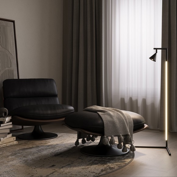 MOD489FL-L20B3K Напольный светильник (торшер) с возможностью раздельного включения плафона и ножки Maytoni Stripe