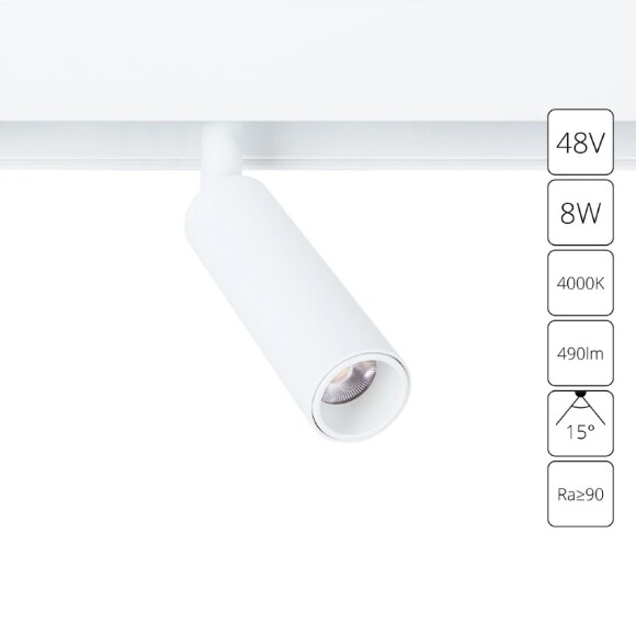 A4660PL-1WH Трековый магнитный светодиодный светильник Arte Lamp Linea 2.0 CRI90+ 4000К 490Лм 15° 8Вт
