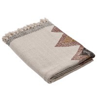 420073 CHEVERY Плед кремовый разноцветный 100% хлопок L1700 B1300