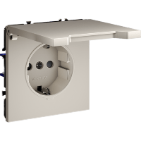 Розетка встраиваемая VOLTUM S70 с заземлением, защитными шторками и крышкой 16А, (кашемир)