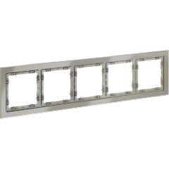 Рамка стеклянная VOLTUM S70 на 5 постов, (шелк, стекло)