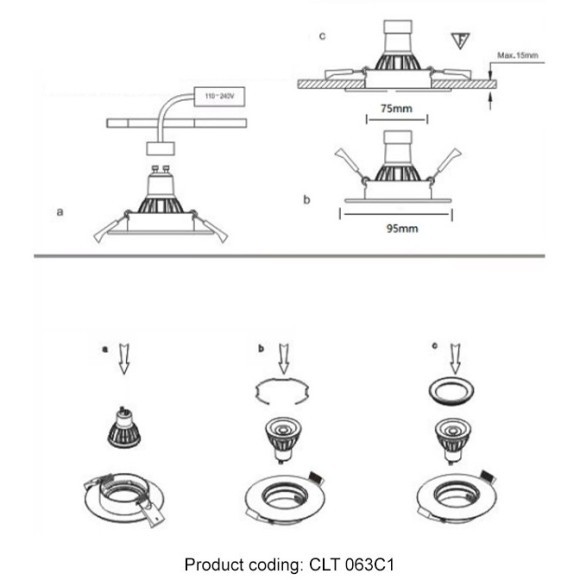 Светильник встраиваемый Crystal Lux CLT 063C1 BL