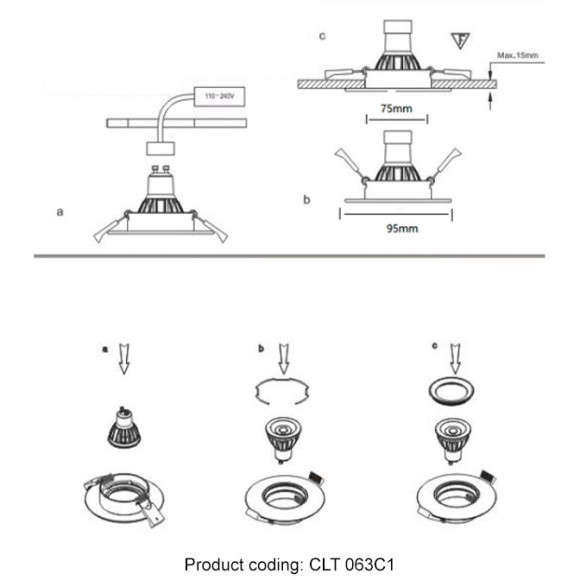 Светильник встраиваемый Crystal Lux CLT 063C1 BL