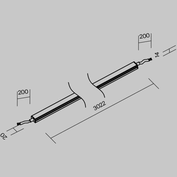 Токоведущий светильник 3м для уличной трековой системы Maytoni Elasity IP65 Outdoor O-TR001-LL-L30W3K