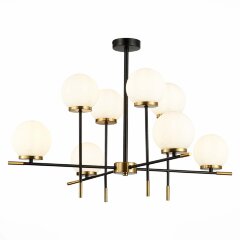 SL1203.412.08 Люстра потолочная ST-Luce Черный, Латунь/Белый E27 8*60W LIMANO SL1203.412.08 Люстра потолочная ST-Luce Черный, Латунь/Белый E27 8*60W LIMANO