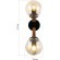 SLE109401-01 ST Luce RAQUEL Светильник настенный, E27,2х60W, черный, темное дерево/прозрачный, янтарный SLE109401-01 ST Luce RAQUEL Светильник настенный, E27,2х60W, черный, темное дерево/прозрачный, янтарный