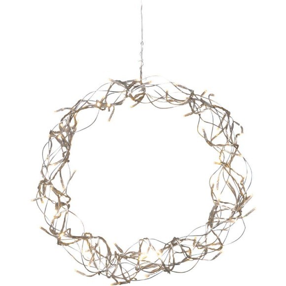 411012 EGLO CURLY Светодиодный рождественский венок теплый свет 2500K, штекер, прозрачный пластик, серебристый 411012 EGLO CURLY Светодиодный рождественский венок теплый свет 2500K, штекер, прозрачный пластик, серебристый