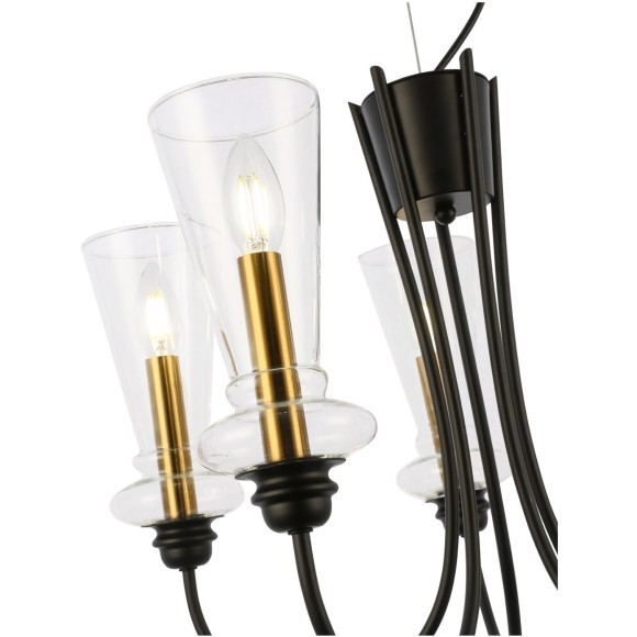 SLE112403-05 Светильник подвесной Черный/Прозрачный E14 5*40W RAMMO