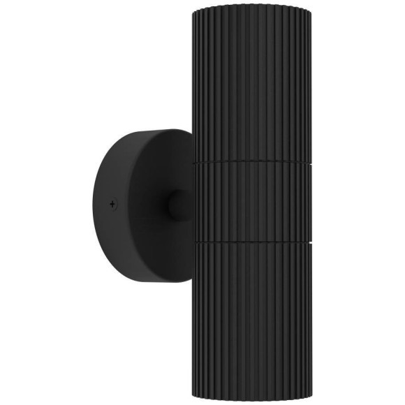 902038 Уличн светодиод свет-к настенный TOMELLOSO, 2X28W(GU10), IP44, алюминий, черн, стекло, прозрачн