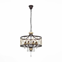 SL789.423.08 Люстра подвесная ST-Luce Темный кофе, Золото/Темный кофе, Золото, Прозрачный E14 8*60W GRASSО