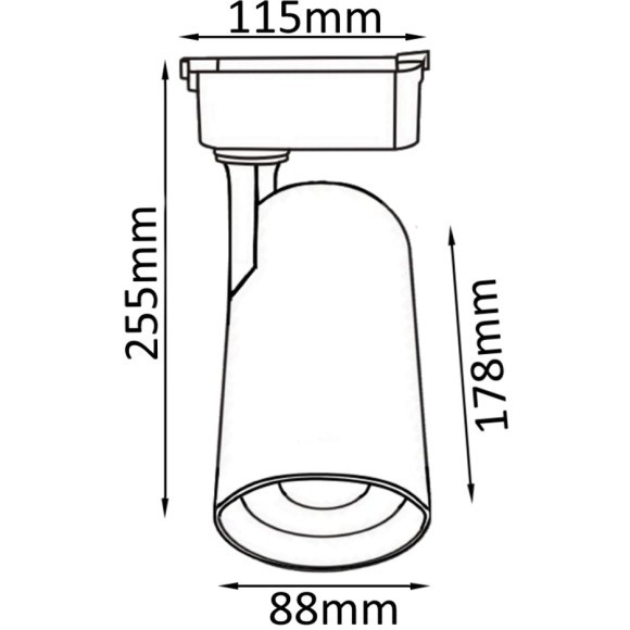 Однофазный двужильный светодиодный трековый светильник Crystallux CLT 0.31 006 40W BL 4000К 3800Лм CRI80+ 24° 40Вт