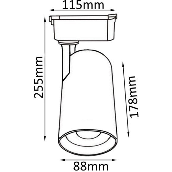 Однофазный двужильный светодиодный трековый светильник Crystallux CLT 0.31 006 40W BL 4000К 3800Лм CRI80+ 24° 40Вт