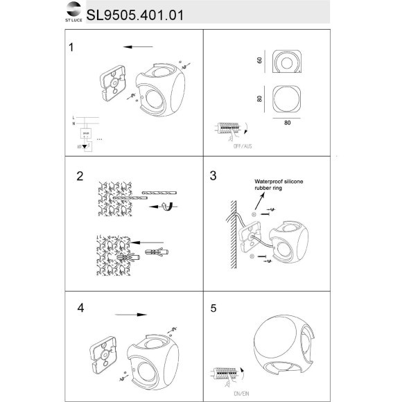 SL9505.401.01 Светильник уличный настенный ST-Luce Черный/Черный LED 1*4W 4000K VOLTI