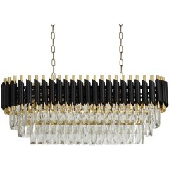 Хрустальная подвесная люстра Lumina Deco Funneli LDP 6003-800-PR BK+F.GD Хрустальная подвесная люстра Lumina Deco Funneli LDP 6003-800-PR BK+F.GD