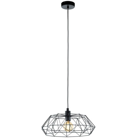 49487 Подвес CARLTON 2, 1x60W (E27), Ø455, H1100, сталь, черный