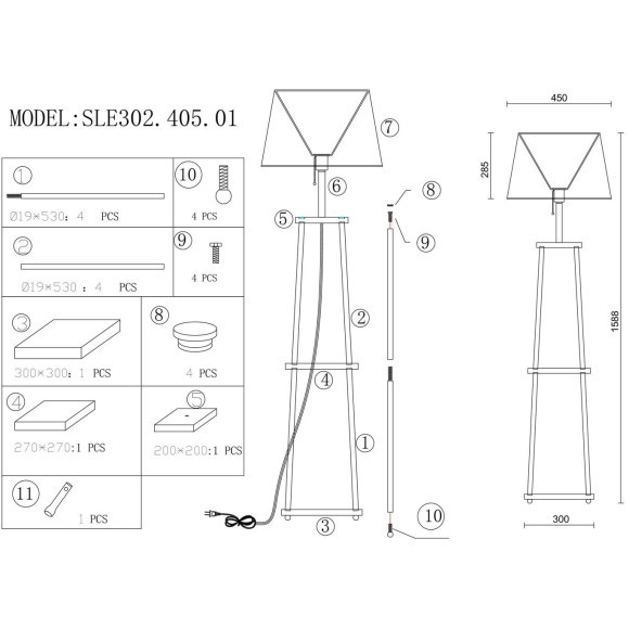 SLE302.405.01 Торшер ST-Luce Черный, Коричневый/Бежевый E27 1*40W (из 2-х коробок) MENOLA SLE302.405.01 Торшер ST-Luce Черный, Коричневый/Бежевый E27 1*40W (из 2-х коробок) MENOLA