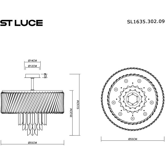 SL1635.302.09 Люстра потолочная ST-Luce Латунь/Прозрачный E14 9*40W NARI SL1635.302.09 Люстра потолочная ST-Luce Латунь/Прозрачный E14 9*40W NARI