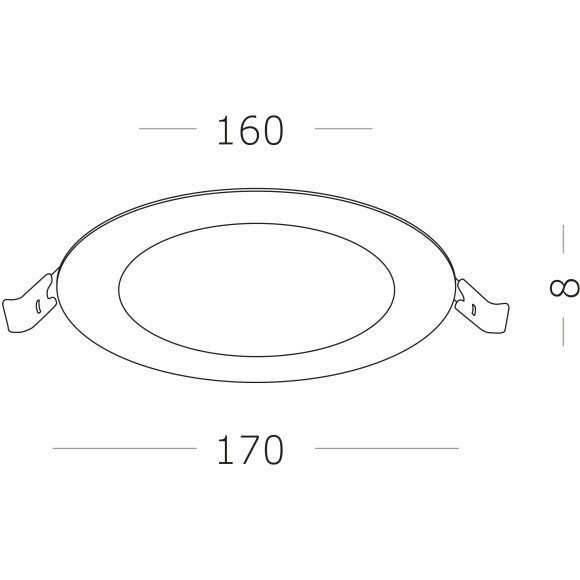 ST209.548.12.1 Встраиваемый светильник LED 12W 4000K 816Lm Ra80 110° IP20 D170xH8 90-265V