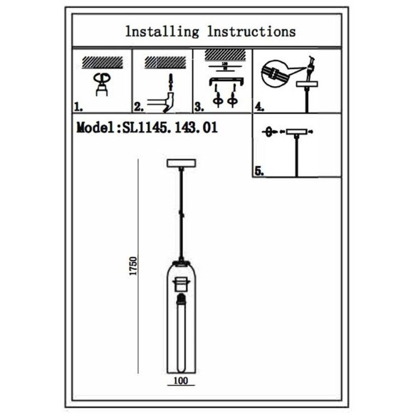 SL1145.143.01 Светильник подвесной ST-Luce Хром/Дымчатый E27 1*60W CALLANA