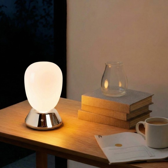 Настольная лампа диммируемая 10W 3000K матовый/хром Uovo III Lightstar 807914