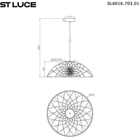 SL6016.703.01 Светильник подвесной ST-Luce Синий/Синий LED 1*20W 3000K BOUND