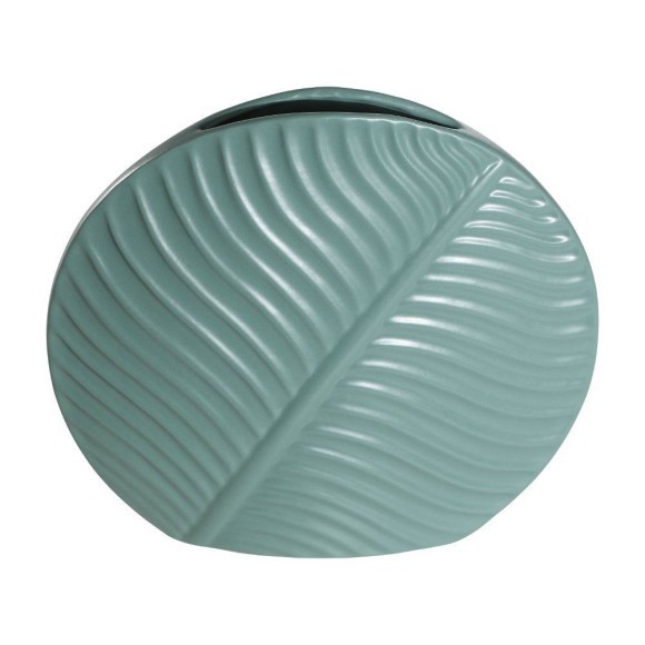 421011 Ваза декоративная TANABE, L335, B85, H310, керамика, зеленый 421011 Ваза декоративная TANABE, L335, B85, H310, керамика, зеленый