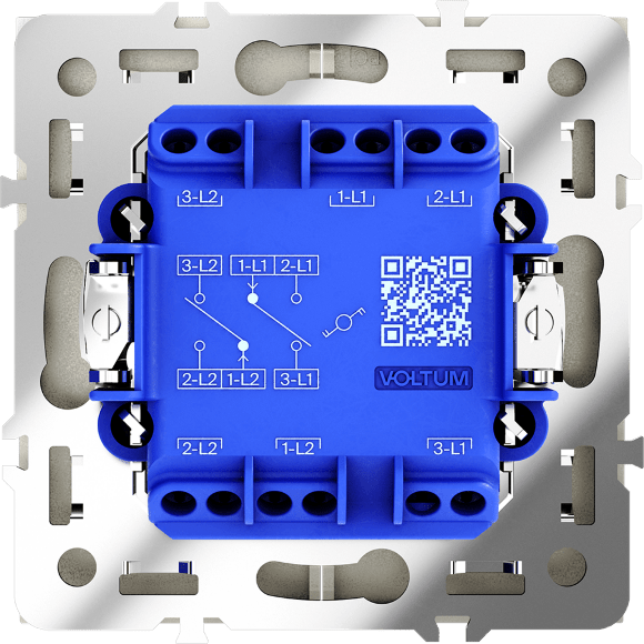 Проходной переключатель встраиваемый VOLTUM S70 двухклавишный 10А, (шелк)