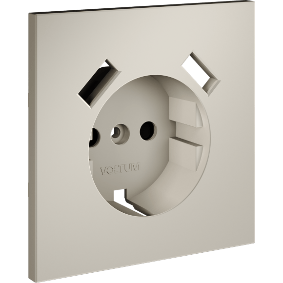 Накладка для розетки с заземлением и защитными шторками, с USB A+A, S70 (кашемир)