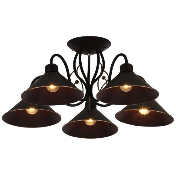 SLE120402-05 Светильник потолочный Темно-коричневый/Черный E27 5*60W CIOLLA SLE120402-05 Светильник потолочный Темно-коричневый/Черный E27 5*60W CIOLLA
