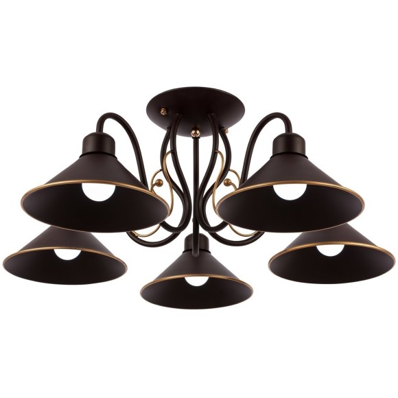 SLE120402-05 Светильник потолочный Темно-коричневый/Черный E27 5*60W CIOLLA SLE120402-05 Светильник потолочный Темно-коричневый/Черный E27 5*60W CIOLLA
