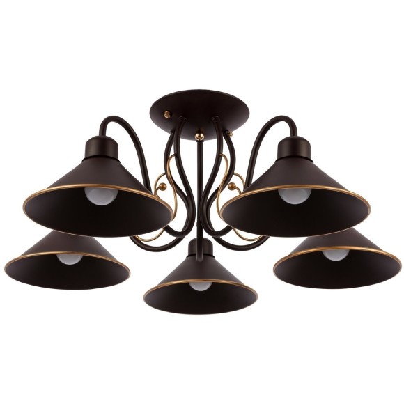 SLE120402-05 Светильник потолочный Темно-коричневый/Черный E27 5*60W CIOLLA SLE120402-05 Светильник потолочный Темно-коричневый/Черный E27 5*60W CIOLLA