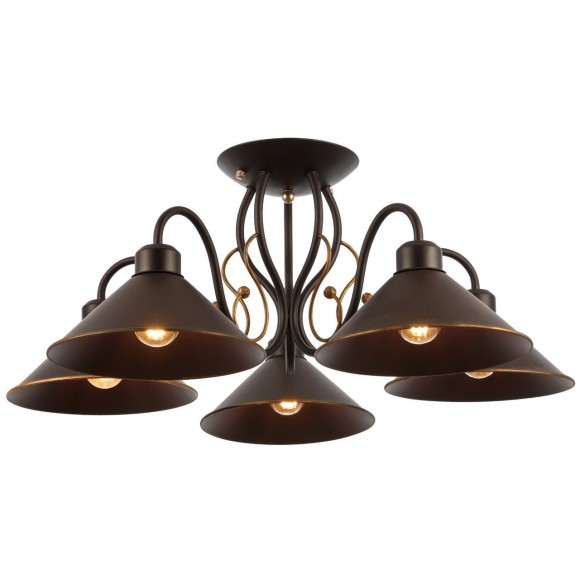 SLE120402-05 Светильник потолочный Темно-коричневый/Черный E27 5*60W CIOLLA SLE120402-05 Светильник потолочный Темно-коричневый/Черный E27 5*60W CIOLLA
