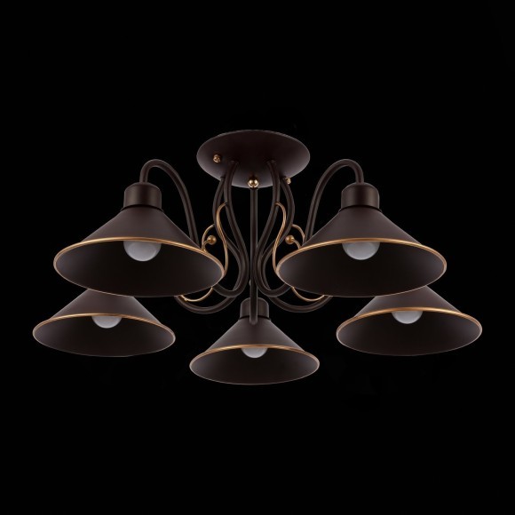 SLE120402-05 Светильник потолочный Темно-коричневый/Черный E27 5*60W CIOLLA SLE120402-05 Светильник потолочный Темно-коричневый/Черный E27 5*60W CIOLLA