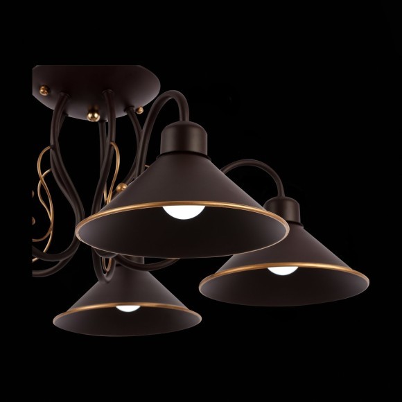 SLE120402-05 Светильник потолочный Темно-коричневый/Черный E27 5*60W CIOLLA SLE120402-05 Светильник потолочный Темно-коричневый/Черный E27 5*60W CIOLLA