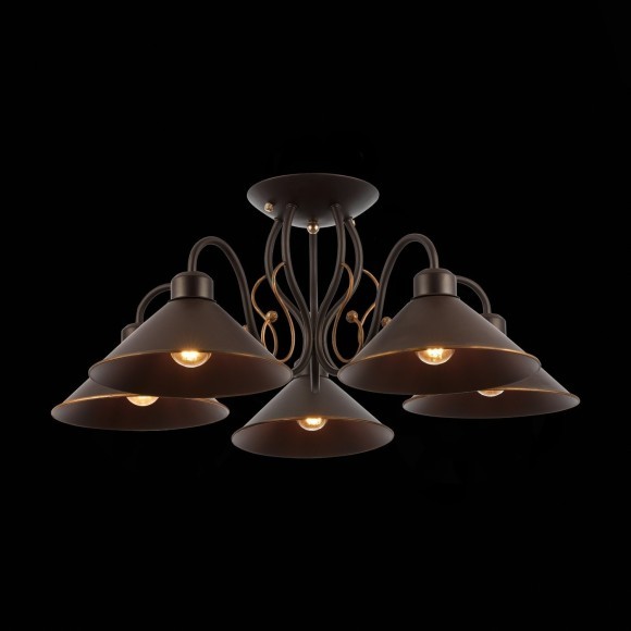 SLE120402-05 Светильник потолочный Темно-коричневый/Черный E27 5*60W CIOLLA SLE120402-05 Светильник потолочный Темно-коричневый/Черный E27 5*60W CIOLLA