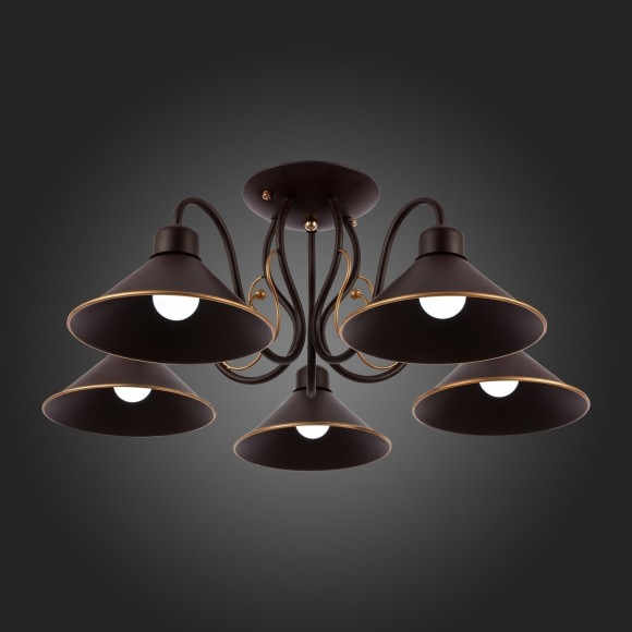 SLE120402-05 Светильник потолочный Темно-коричневый/Черный E27 5*60W CIOLLA SLE120402-05 Светильник потолочный Темно-коричневый/Черный E27 5*60W CIOLLA